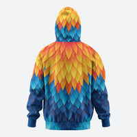 Polynesia Colorful Rooster Costume Zip Hoodie LT05 - Polynesian Pride