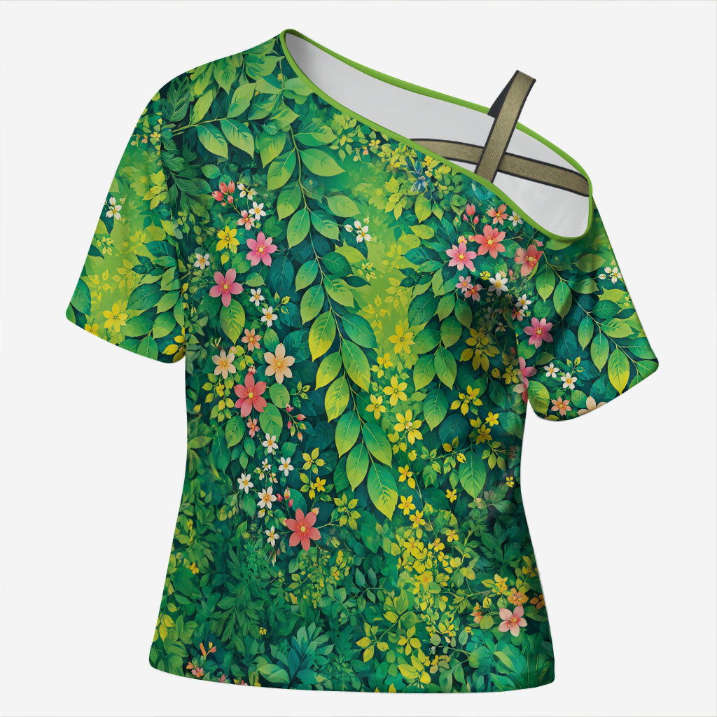 Polynesian Enchanted Mother Nature Costume Cross Shoulder Shirt
