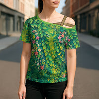 Polynesian Enchanted Mother Nature Costume Cross Shoulder Shirt