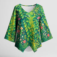 Polynesian Enchanted Mother Nature Costume Kimono Sleeve Blouse