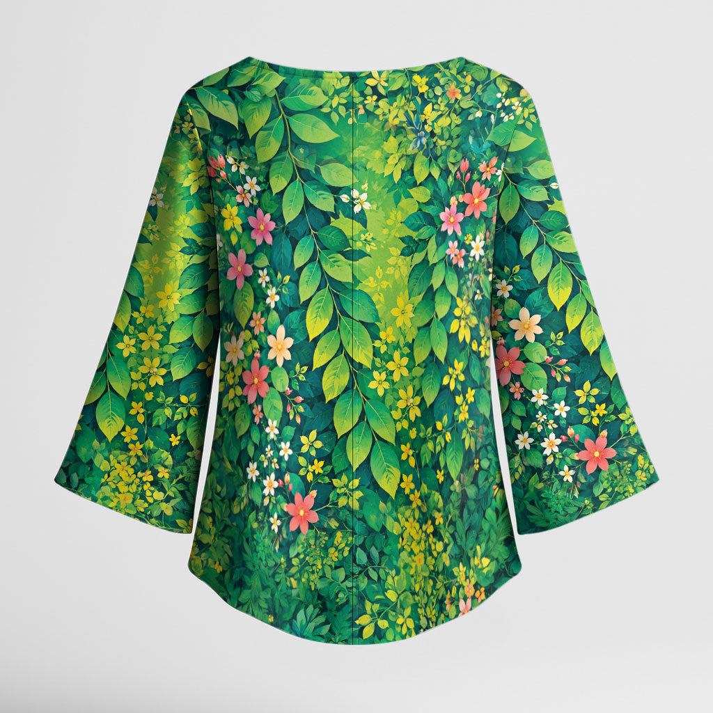 Polynesian Enchanted Mother Nature Costume Kimono Sleeve Blouse