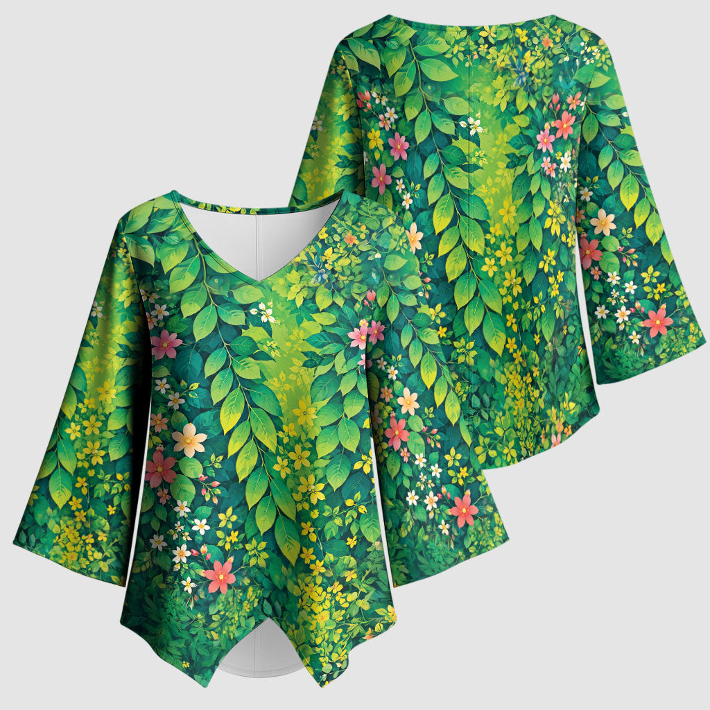 Polynesian Enchanted Mother Nature Costume Kimono Sleeve Blouse