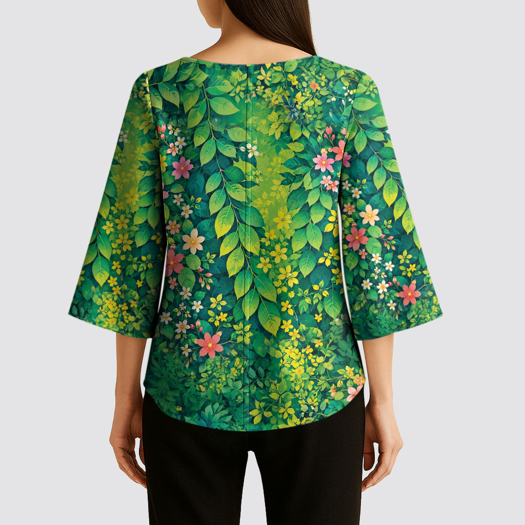 Polynesian Enchanted Mother Nature Costume Kimono Sleeve Blouse