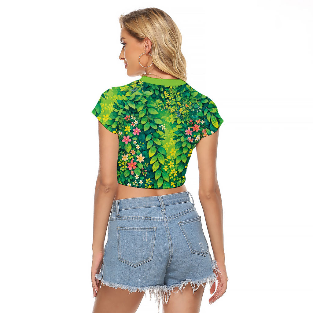 Polynesian Enchanted Mother Nature Costume Raglan Cropped T Shirt LT05 - Polynesian Pride