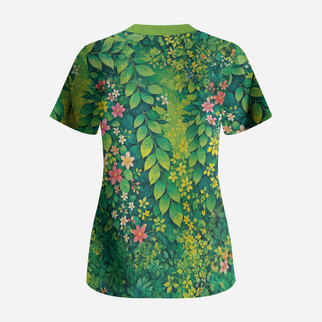Polynesian Enchanted Mother Nature Costume Scrub Top