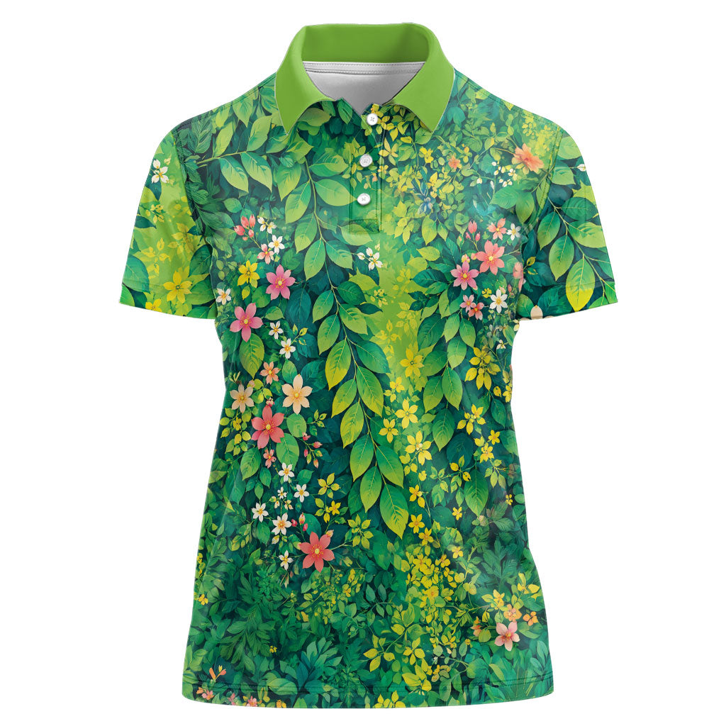 Polynesian Enchanted Mother Nature Costume Women Polo Shirt LT05 Female Green - Polynesian Pride