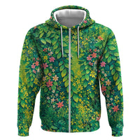 Polynesian Enchanted Mother Nature Costume Zip Hoodie LT05 Zip Hoodie Green - Polynesian Pride
