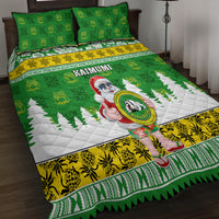 Custom Hawaii Kaimuki High School Christmas Quilt Bed Set Tropical Santa Claus LT05 - Polynesian Pride
