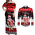 Custom Hawaii Kalani High School Christmas Couples Matching Off Shoulder Maxi Dress and Long Sleeve Button Shirt Tropical Santa Claus LT05 Red - Polynesian Pride