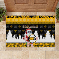 Custom Hawaii Nanakuli High and Intermediate School Christmas Rubber Doormat Tropical Santa Claus LT05 - Polynesian Pride