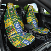 Solomon Islands Christmas Car Seat Cover Festive Beach Vibes LT05 One Size Green - Polynesian Pride