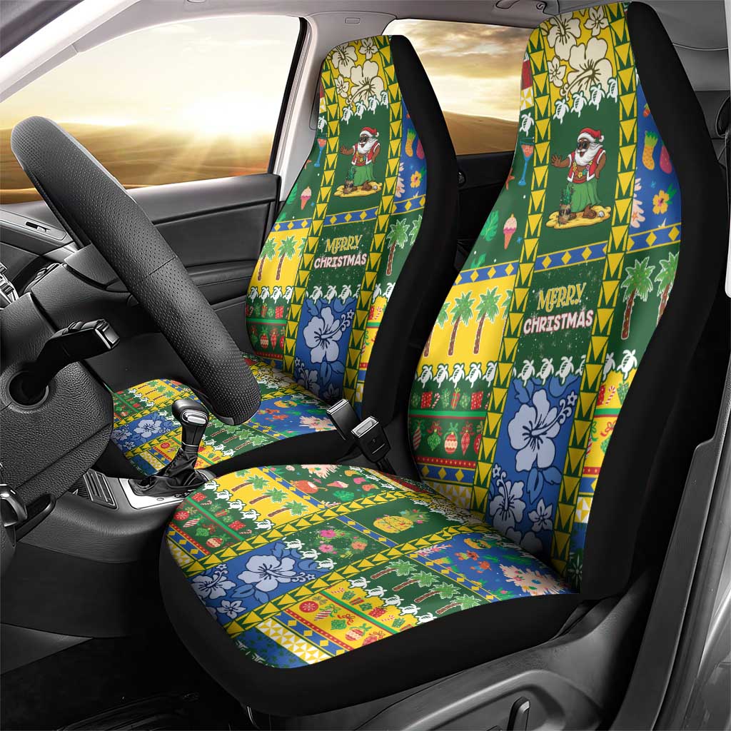 Solomon Islands Christmas Car Seat Cover Festive Beach Vibes LT05 - Polynesian Pride