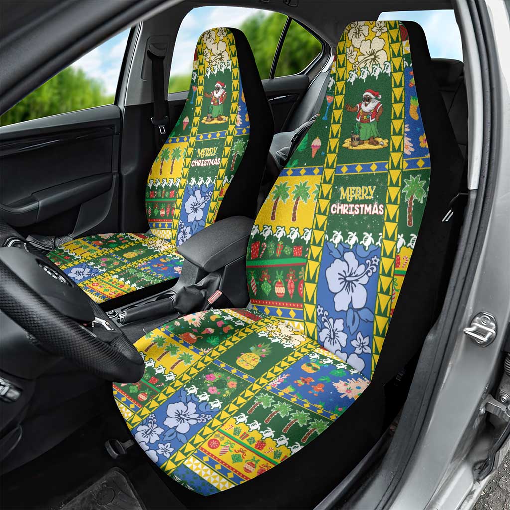 Solomon Islands Christmas Car Seat Cover Festive Beach Vibes LT05 - Polynesian Pride