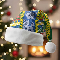 Solomon Islands Christmas Santa Hat Festive Beach Vibes LT05 Without Fur Green - Polynesian Pride