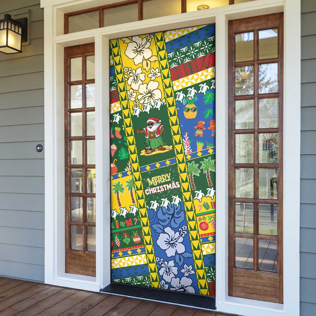 Solomon Islands Christmas Door Cover Festive Beach Vibes LT05 - Polynesian Pride