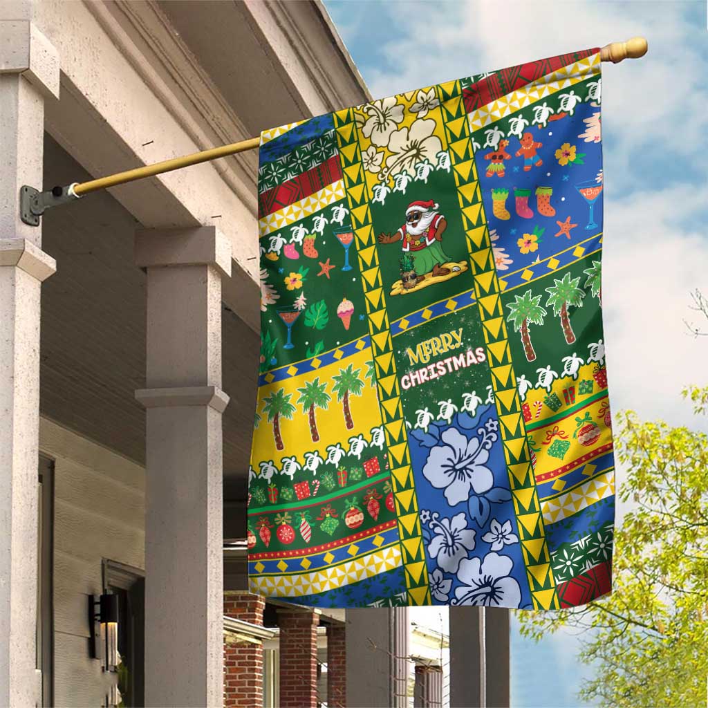Solomon Islands Christmas Garden Flag Festive Beach Vibes LT05 House Flag Green - Polynesian Pride