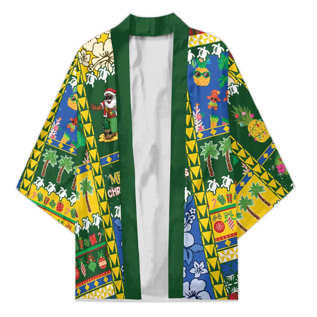 Solomon Islands Christmas Kimono Festive Beach Vibes LT05 Unisex Green - Polynesian Pride