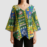 Solomon Islands Christmas Kimono Sleeve Blouse Festive Beach Vibes LT05 - Polynesian Pride