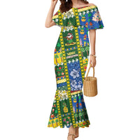 Solomon Islands Christmas Mermaid Dress Festive Beach Vibes LT05 Women Green - Polynesian Pride