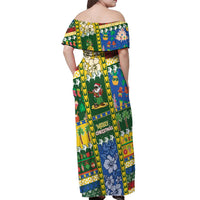 Solomon Islands Christmas Off Shoulder Maxi Dress Festive Beach Vibes LT05 - Polynesian Pride
