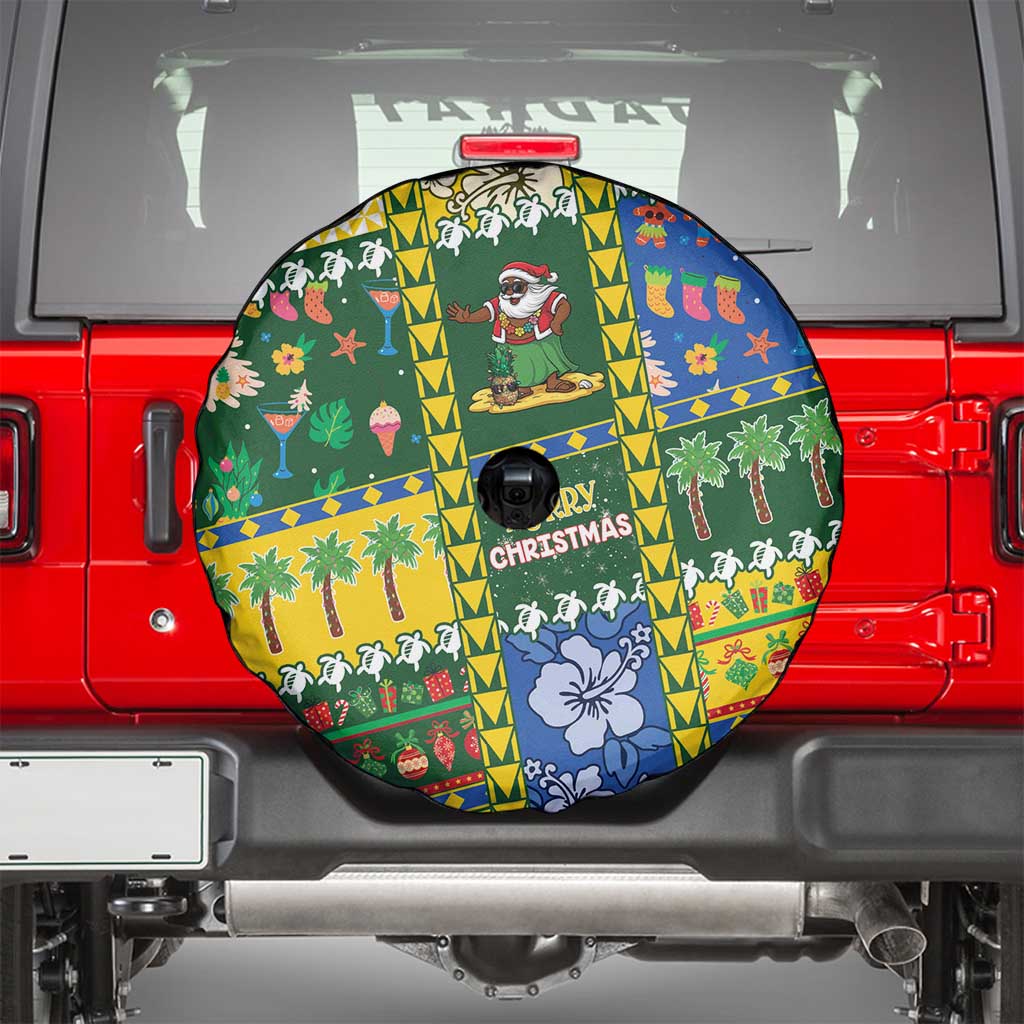 Solomon Islands Christmas Spare Tire Cover Festive Beach Vibes LT05 - Polynesian Pride