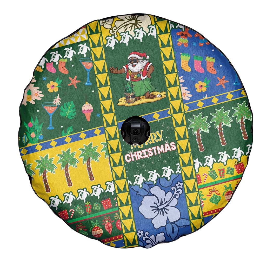 Solomon Islands Christmas Spare Tire Cover Festive Beach Vibes LT05 - Polynesian Pride