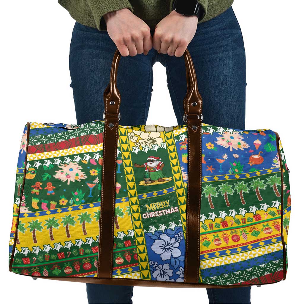 Solomon Islands Christmas Travel Bag Festive Beach Vibes LT05 Green - Polynesian Pride