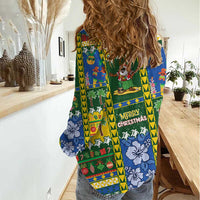 Solomon Islands Christmas Women Casual Shirt Festive Beach Vibes LT05 - Polynesian Pride