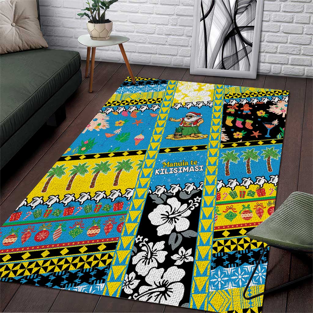 Tuvalu Christmas Area Rug Festive Beach Vibes LT05 Blue - Polynesian Pride