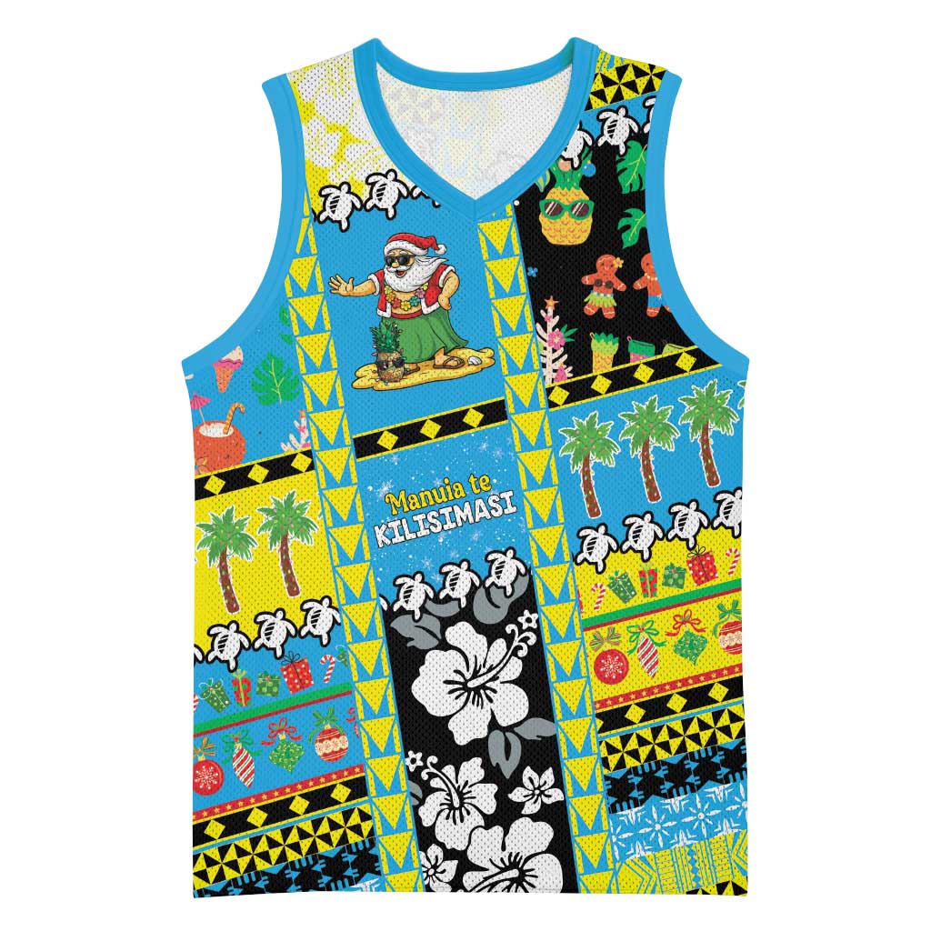 Tuvalu Christmas Basketball Jersey Festive Beach Vibes LT05 Unisex Blue - Polynesian Pride