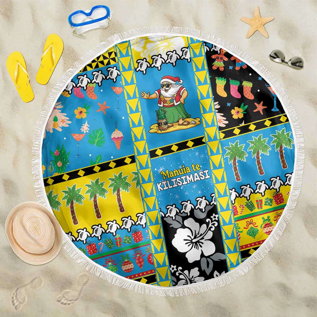 Tuvalu Christmas Beach Blanket Festive Beach Vibes LT05 One Size 150cm Blue - Polynesian Pride