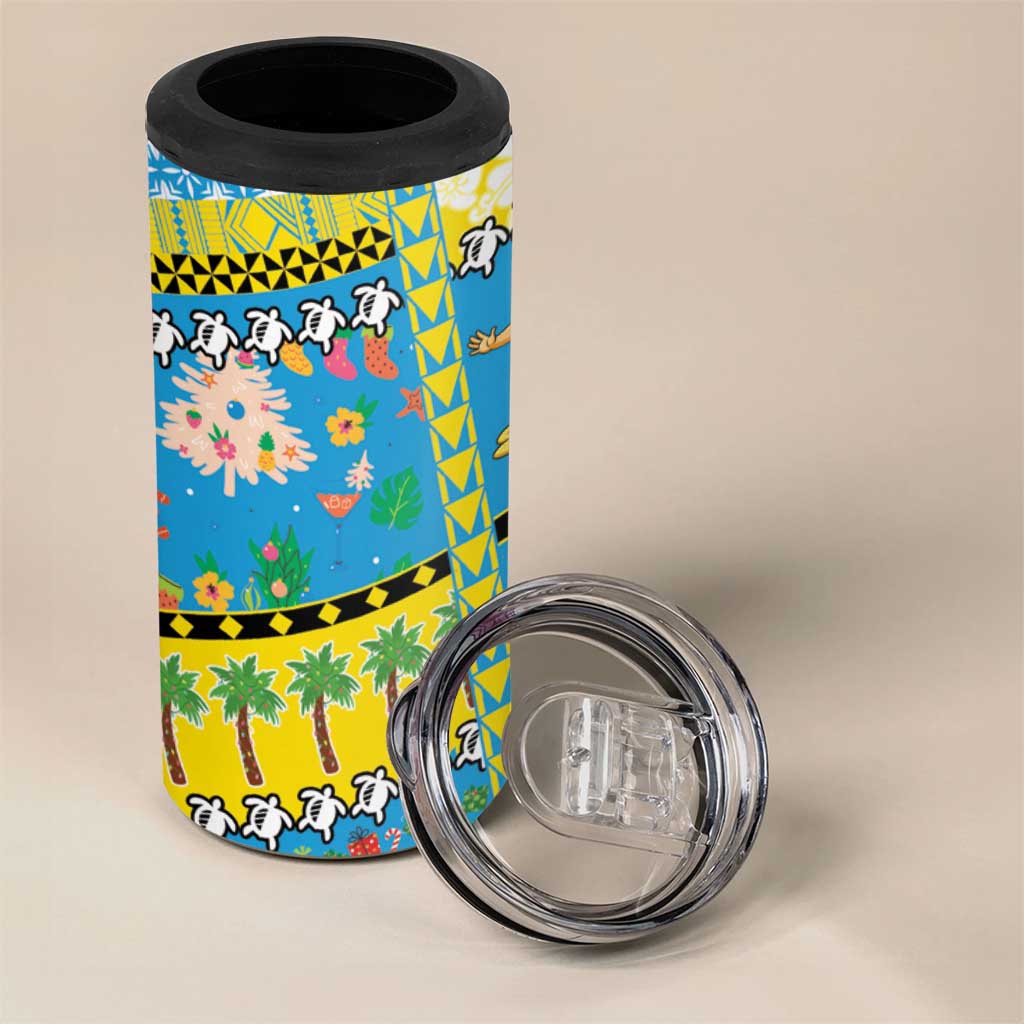 Tuvalu Christmas 4 in 1 Can Cooler Tumbler Festive Beach Vibes LT05 - Polynesian Pride