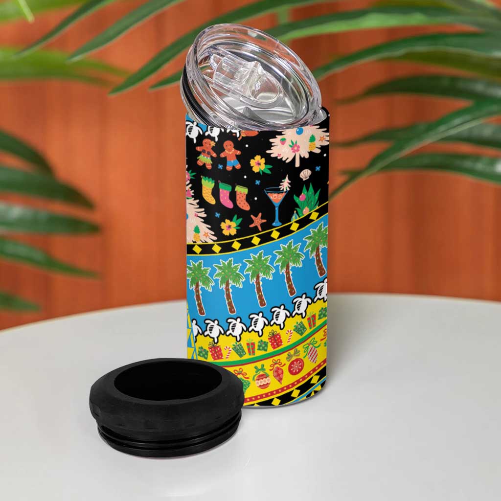 Tuvalu Christmas 4 in 1 Can Cooler Tumbler Festive Beach Vibes LT05 - Polynesian Pride