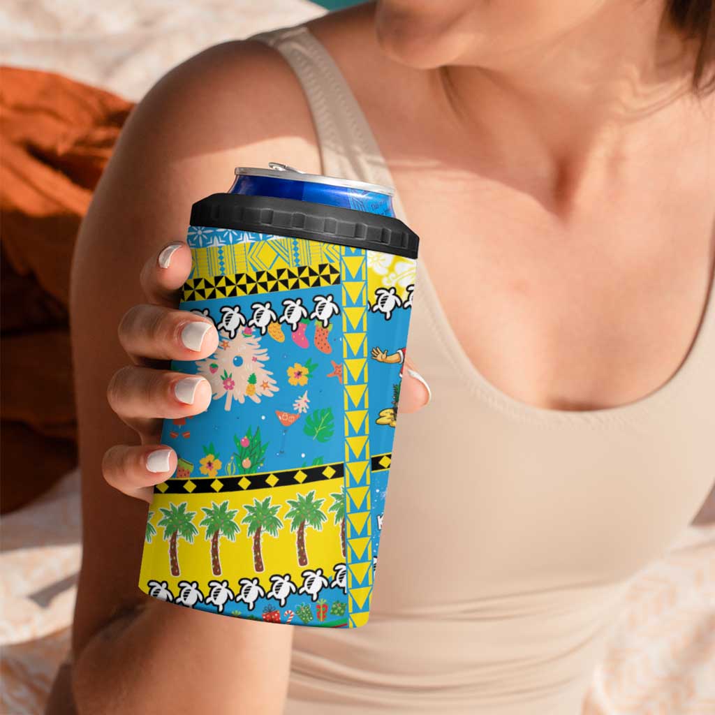Tuvalu Christmas 4 in 1 Can Cooler Tumbler Festive Beach Vibes LT05 - Polynesian Pride