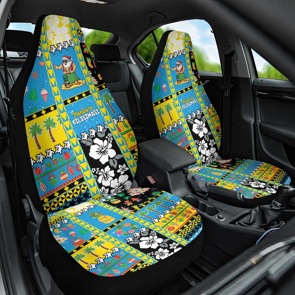 Tuvalu Christmas Car Seat Cover Festive Beach Vibes LT05 One Size Blue - Polynesian Pride