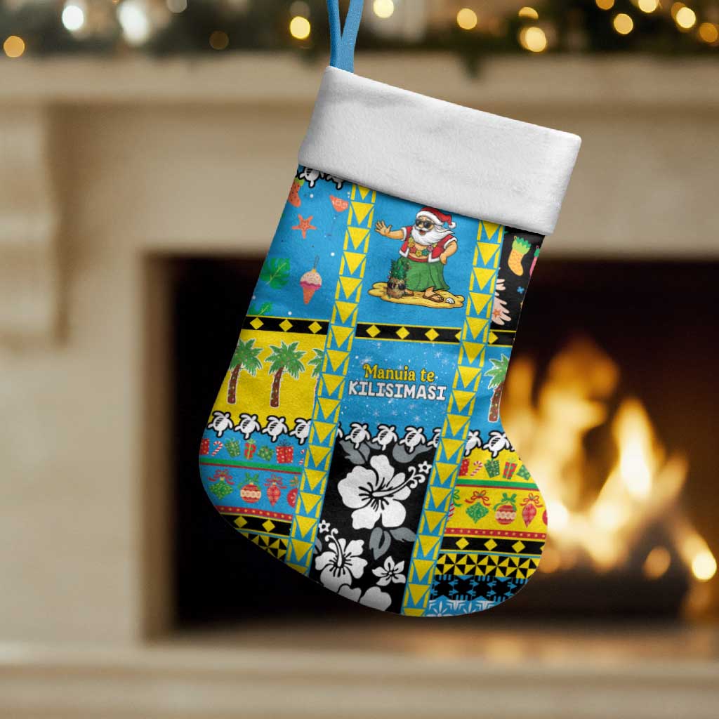 Tuvalu Christmas Stocking Festive Beach Vibes LT05 Set of 2 Blue - Polynesian Pride