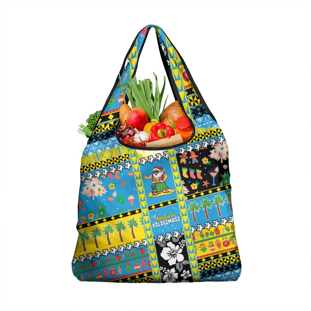 Tuvalu Christmas Grocery Bag Festive Beach Vibes LT05 1-pack One Size Blue - Polynesian Pride
