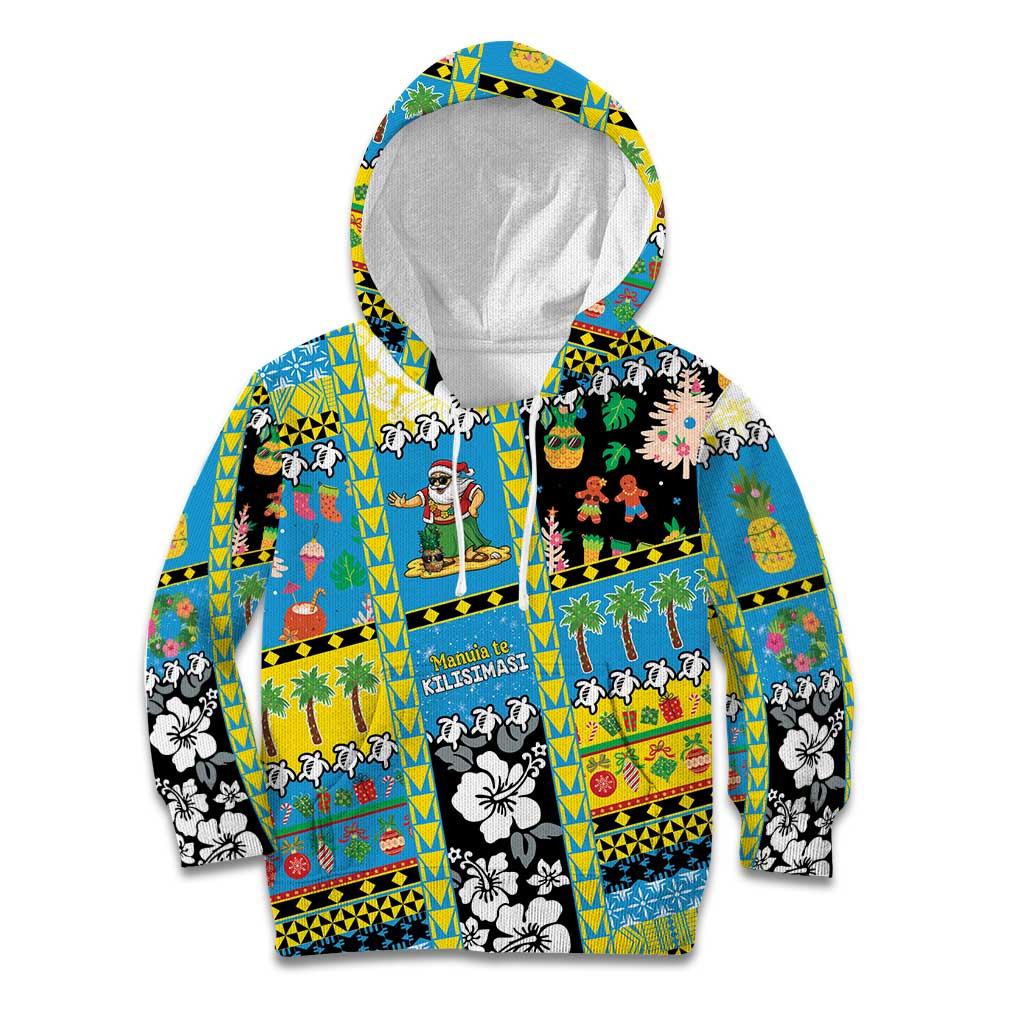 Tuvalu Christmas Kid Hoodie Festive Beach Vibes LT05 Hoodie Blue - Polynesian Pride