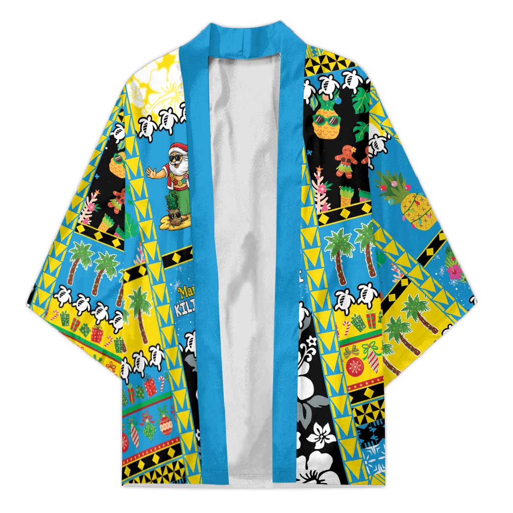 Tuvalu Christmas Kimono Festive Beach Vibes LT05 Unisex Blue - Polynesian Pride