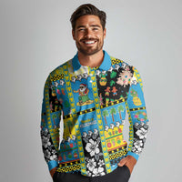 Tuvalu Christmas Long Sleeve Polo Shirt Festive Beach Vibes LT05 - Polynesian Pride