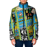 Tuvalu Christmas Padded Jacket Festive Beach Vibes LT05 Men Blue - Polynesian Pride