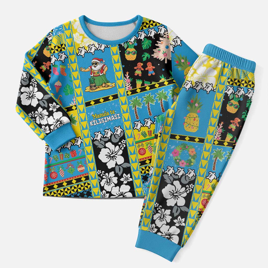 Tuvalu Christmas Pajama Set Festive Beach Vibes LT05 Men Blue - Polynesian Pride