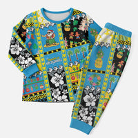 Tuvalu Christmas Pajama Set Festive Beach Vibes LT05 Men Blue - Polynesian Pride