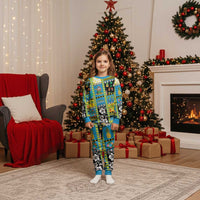 Tuvalu Christmas Pajama Set Festive Beach Vibes LT05 Kid Blue - Polynesian Pride