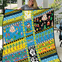 Tuvalu Christmas Quilt Festive Beach Vibes LT05 Blue - Polynesian Pride