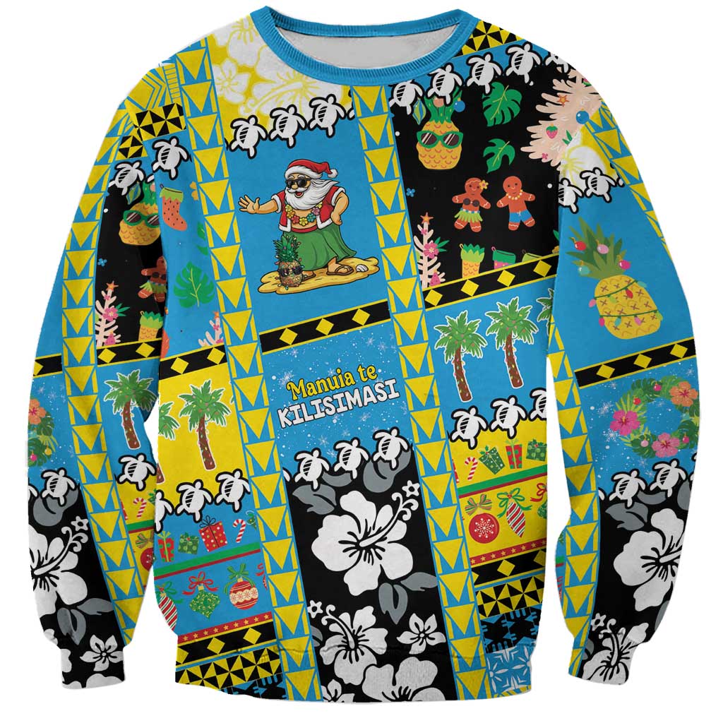 Tuvalu Christmas Sweatshirt Festive Beach Vibes LT05 Unisex Blue - Polynesian Pride
