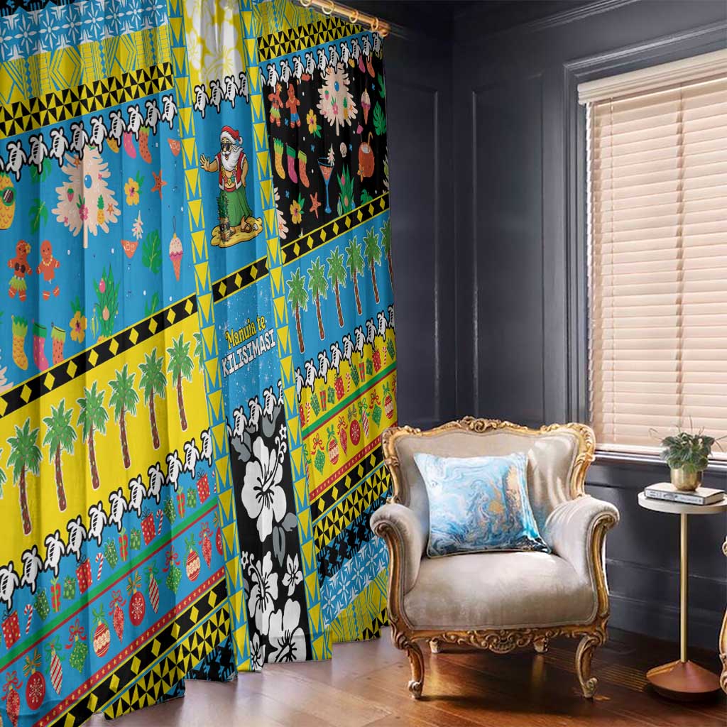 Tuvalu Christmas Window Curtain Festive Beach Vibes LT05 - Polynesian Pride