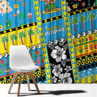 Tuvalu Christmas Window Curtain Festive Beach Vibes LT05 - Polynesian Pride