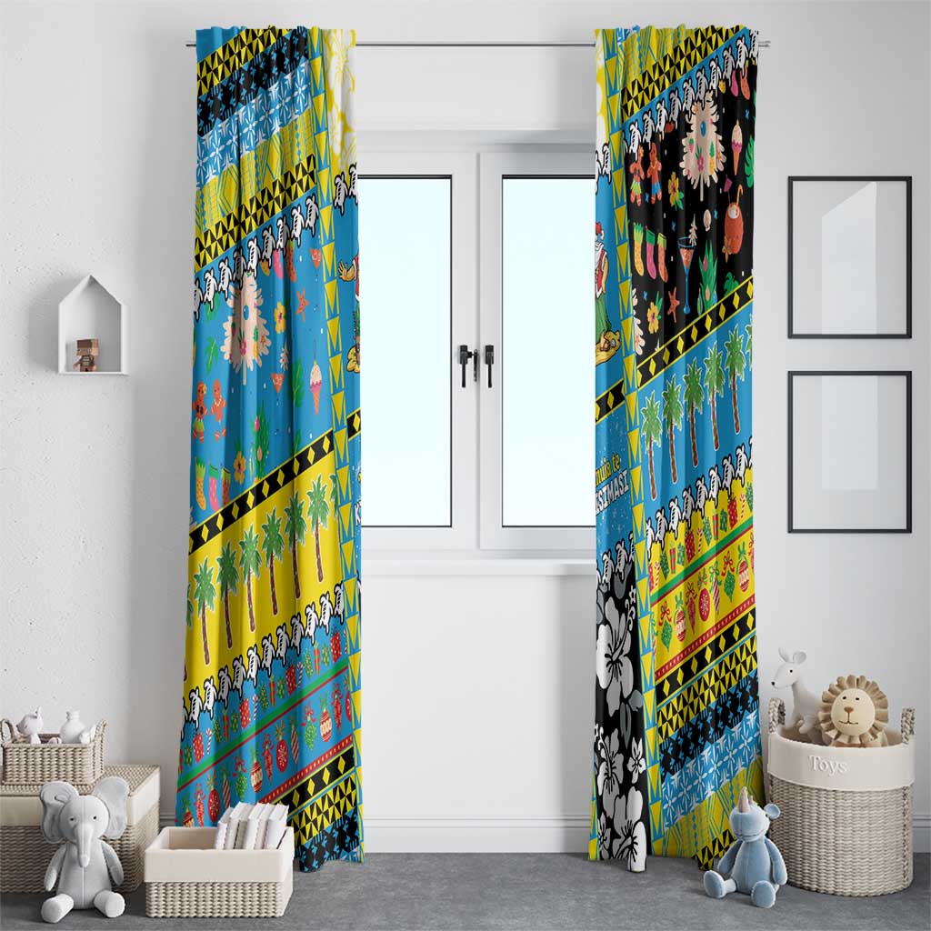 Tuvalu Christmas Window Curtain Festive Beach Vibes LT05 - Polynesian Pride