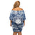 Samoa 685 Family Matching Off Shoulder Short Dress and Hawaiian Shirt Polynesian Pattern Tie Dye Style